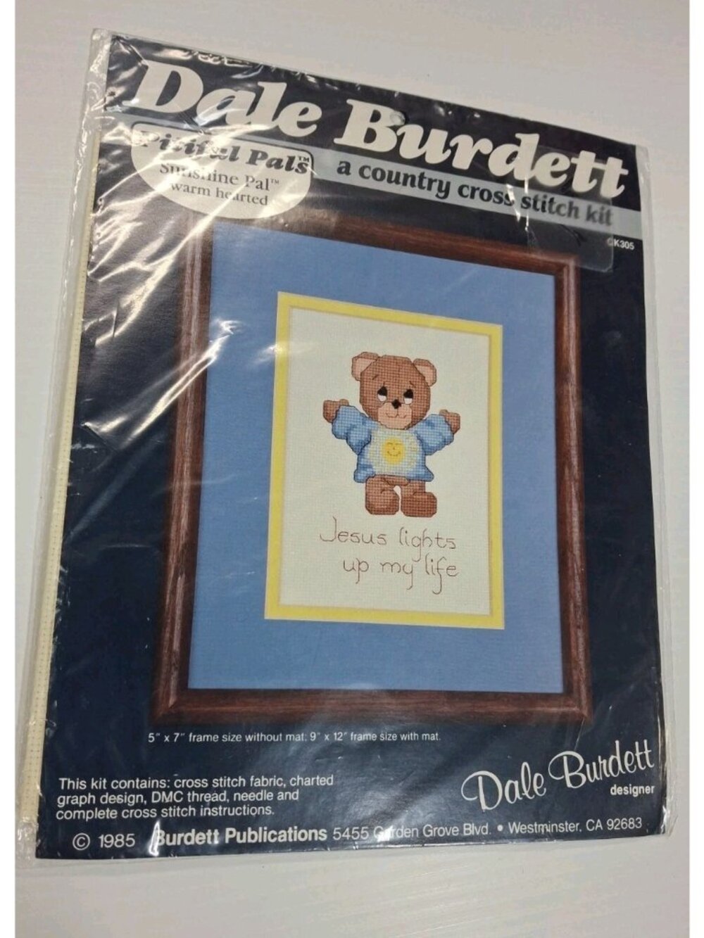 Dale Burdett Teddy Bear "Jesus Lights up My Life" Cross Stitch Kit - CK305
